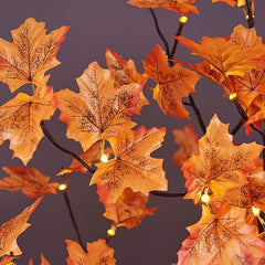 5FT Fall Maple Tree (Red Leaves), 96 Warm White LEDs, Indoor/Outdoor Autumn Decoration image 4