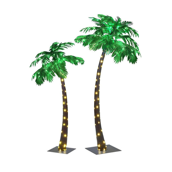 ightshare 5FT+7FT Gorgeous Artificial Lighted Palm Tree, 248LED Lights, Decoration for Home,Party, Christmas, Nativity, Outside Patio-Electric