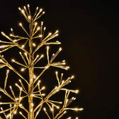 3FT Gold Finish Artificial Christmas Tree Light with Warm White LEDs, Indoor/Outdoor Holiday Decoration image 4