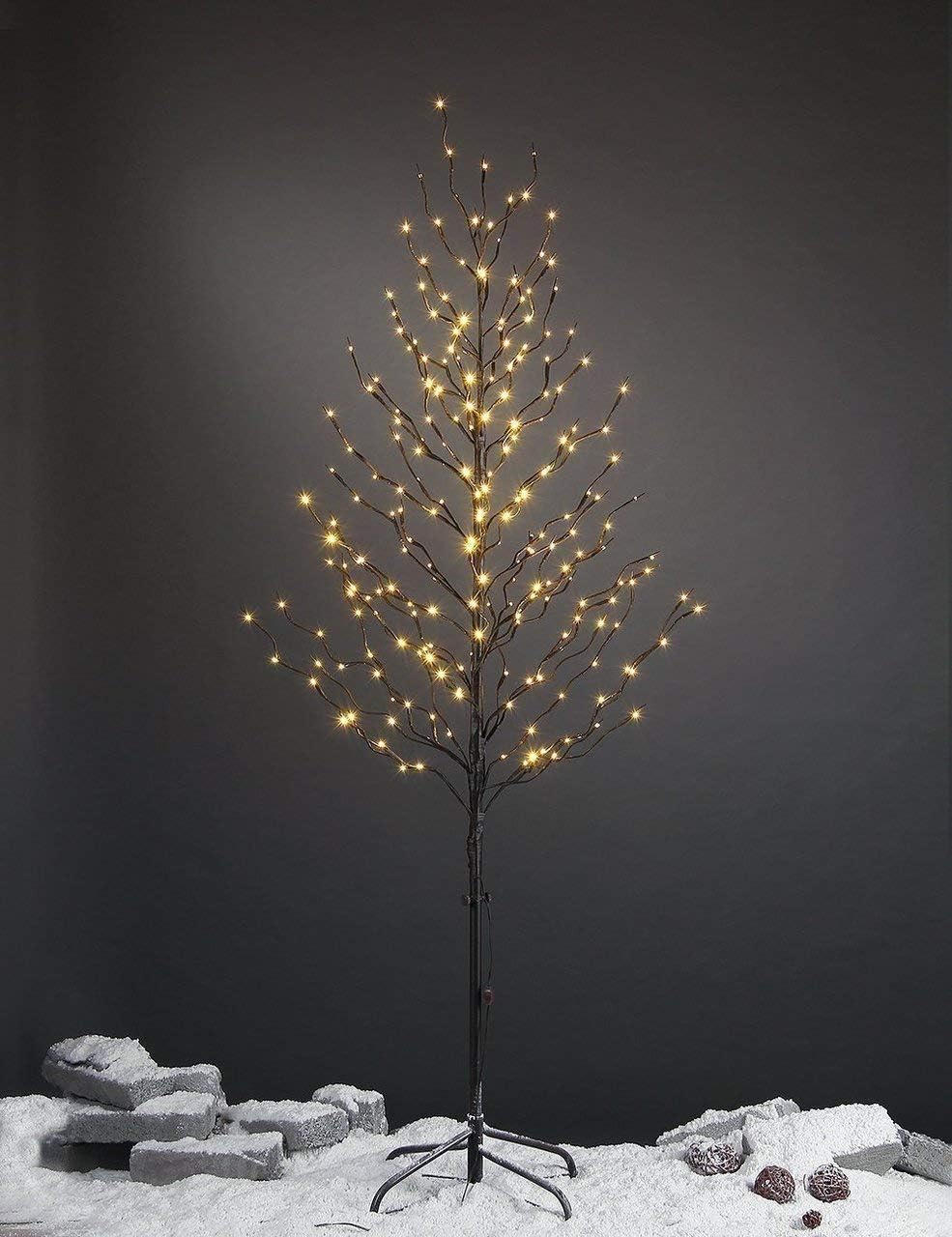 6FT Brown Star Light Tree with 240 Warm White LEDs, Indoor/Outdoor Christmas Decoration image 1