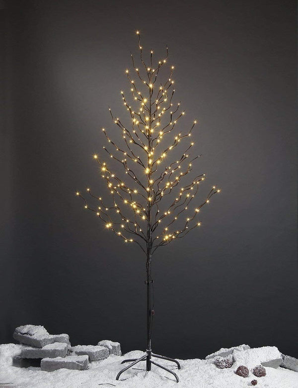 6FT Brown Star Light Tree with 240 Warm White LEDs, Indoor/Outdoor Christmas Decoration