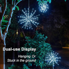 Starburst Light Lighted Ball LED Firework Lights White Twinkle Hanging Ball Dual-use for Patio Walkway Pathway Decoration Indoor/Outdoor image 5