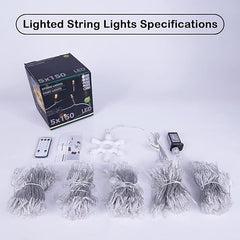 750-LED Christmas String Lights, Transparent Cord, Warm White, 8 Modes with Timer Remote, Indoor/Outdoor image 3
