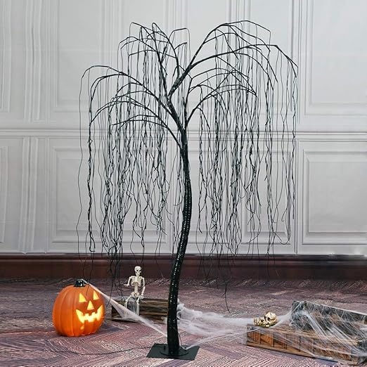 7-Foot Spooky Halloween Willow Tree with Spiders image 5