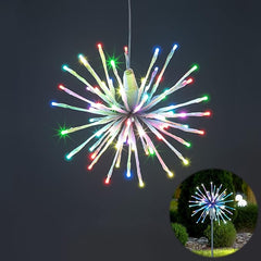 12IN White Frame Starburst Firework Light with 80 RGB LEDs, Indoor/Outdoor Decoration image 1
