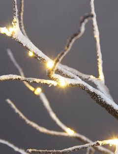LIGHTSHARE Snow Dusted Tree with Warm White LED Lights, Brown, for Indoor and Outdoor, Christmas Decoration Idea image 6