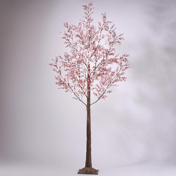 LIGHTSHARE 6FT Lighted Cherry Blossom Tree with 171 LED Warm White Lights, Artificial Sakura Tree with Dimmable Timer Transformer, Indoor Outdoor Decorative Tree with Ground Stakes