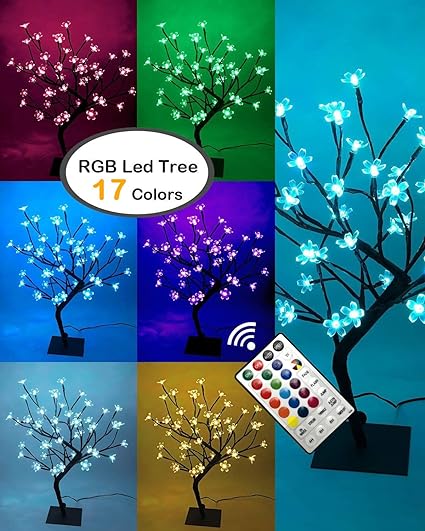 18IN Cherry Blossom Tree Lamp, RGB