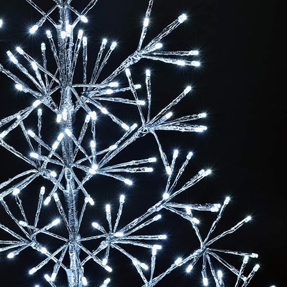2FT Silver Finish Artificial Christmas Tree Light with Cold White LEDs, Indoor/Outdoor Holiday Decoration image 4