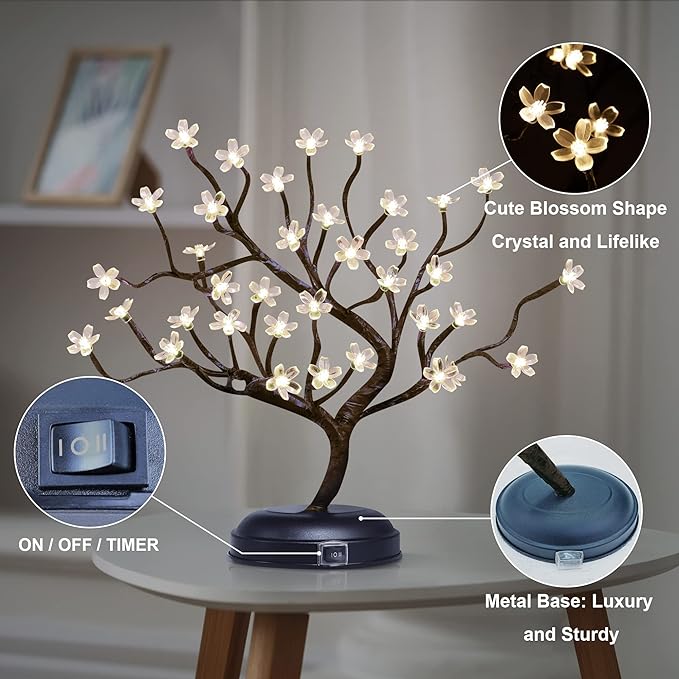 16IN Cherry Blossom Tree Lamp with 36 Warm White LEDs, Elegant Home Decoration & Gift Idea image 7