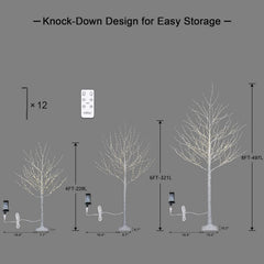 6FT Lighted Birch Twig Tree 2-Pack with 321 Warm White Fairy Lights Each, Indoor/Outdoor Decoration image 5