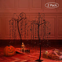 4ft Halloween Tree, Orange, Pack of 2