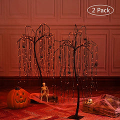 4-Foot Spooky Halloween Willow Tree with Spiders, Pack of 2 image 2
