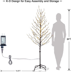 6FT Brown Star Light Tree with 240 Warm White LEDs, Indoor/Outdoor Christmas Decoration image 9