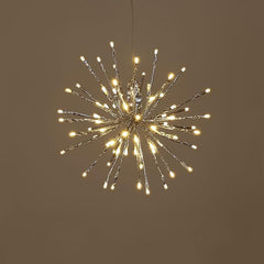 18IN Silver Frame Starburst Firework Light with 120 Warm White LEDs, Indoor/Outdoor Decoration image 3