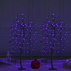 4-Foot Spooky Halloween Willow Tree with Spiders, Pack of 2 image 1