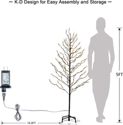 5FT Brown Star Light Tree with 200 Warm White LEDs, Indoor/Outdoor Christmas Decoration image 8
