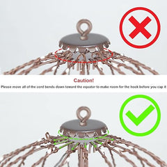 20IN Brown Frame Light Ball, 200 Warm White LEDs, Foldable Metal Frame, Indoor/Outdoor Garden Decoration image 6