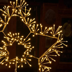36IN Gold Frame Star Light with Warm White LEDs, Indoor/Outdoor Holiday Decoration image 4