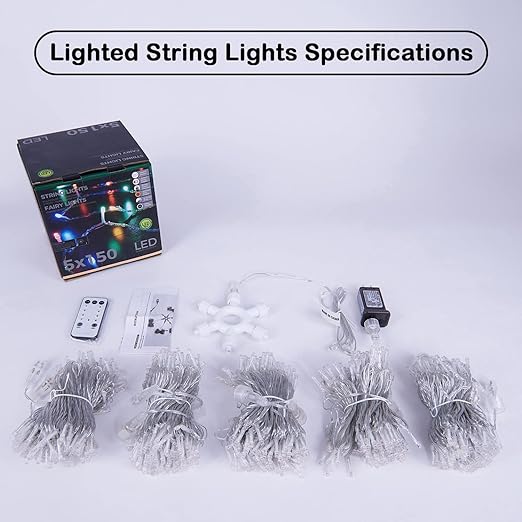 LED Christmas String Lights with Timer Remote & Modes