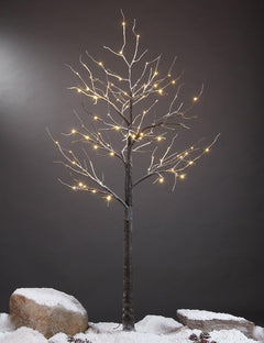 LIGHTSHARE 5.5 Feet Snow Dusted Tree, 96 LED Lights, Warm White, for Christmas Tree and Christmas Village Decoration, Decoration Idea for Home, Festival, and Party, Indoor and Outdoor Use image 1