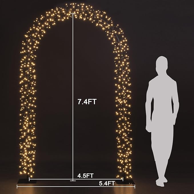 Lighted Garden Arbors Bridal Wedding Arch Backdrop Stand Outdoor Indoor Party Decoration image 5