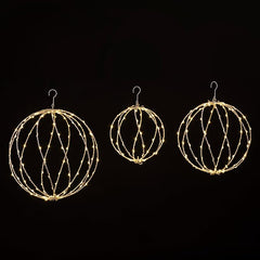 White Frame Light Ball 3-Pack (12IN, 16IN, 20IN), 248 Warm White LEDs, Indoor/Outdoor Garden Decoration image 1