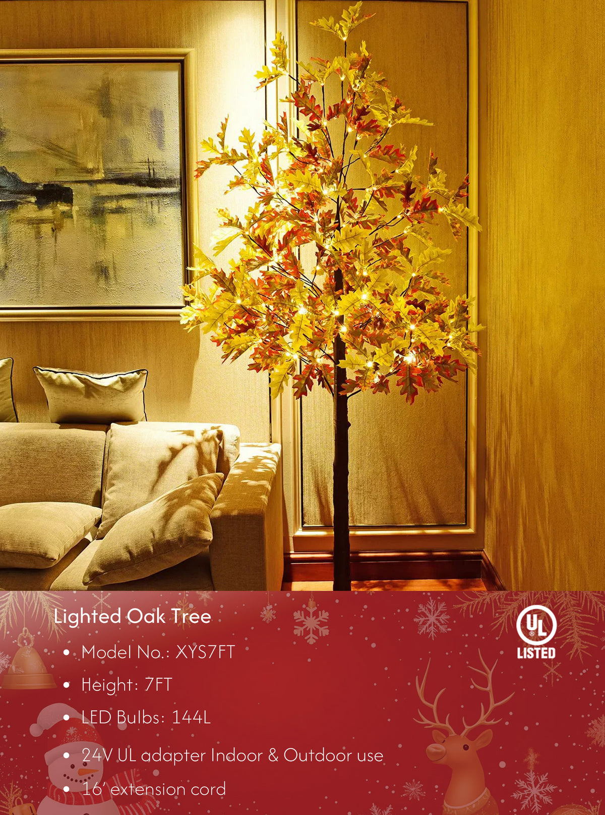 Lighted Oak Tree - Various Heights Available