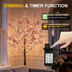 LIGHTSHARE 6FT Lighted Cherry Blossom Tree with 171 LED Warm White Lights, Artificial Sakura Tree with Dimmable Timer Transformer, Indoor Outdoor Decorative Tree with Ground Stakes image 5