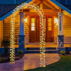 White Lighted Garden Arbor for Bridal Wedding Arch Backdrop image 3