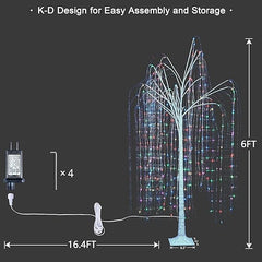 6ft Lighted Willow Tree, Multicolor image 6