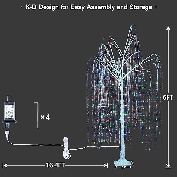 6ft Lighted Willow Tree, Multicolor image 6
