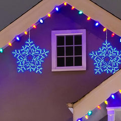 20IN Snowflake Neon LED Light Sign 2-Pack (Blue + Warm White) image 6