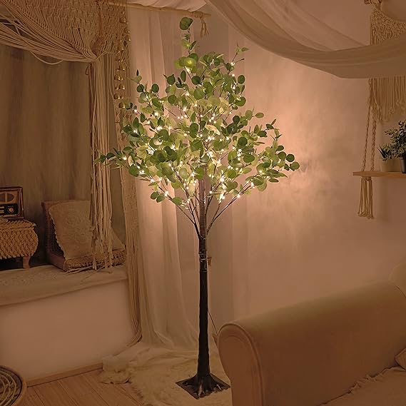 6ft Lighted Eucalyptus Tree