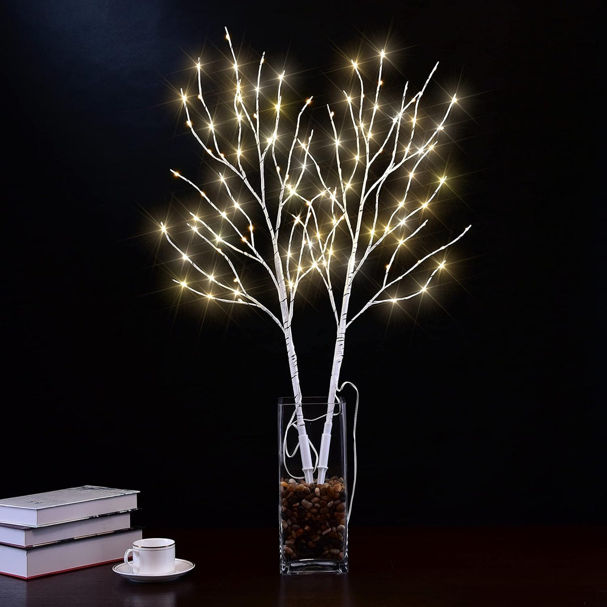 32IN Lighted Artificial Birch Twigs, Pack of 2