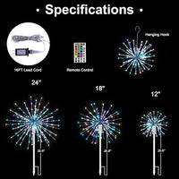 Starburst Light Lighted Ball LED Firework Lights White Twinkle Hanging Ball Dual-use for Patio Walkway Pathway Decoration Indoor/Outdoor