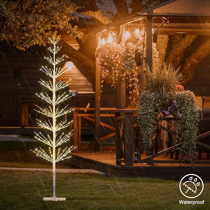 6FT 325L Lighted Starlit Tree, Warm White, for Home, Festival, Party, and Christmas Decoration, Indoor and Outdoor Use image 4