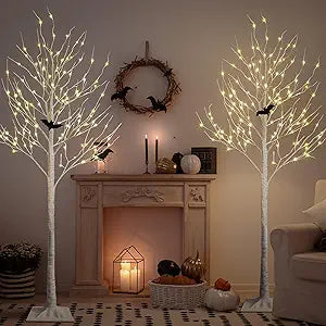 8ft Lighted Birch Tree, Pack of 2
