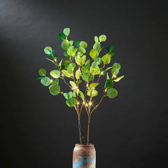 30IN Lighted Eucalyptus Twigs, Dark Green Leaves with 38 Warm White LEDs, Elegant Home Decoration & Gift Idea image 3