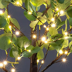 4FT Lighted Eucalyptus Tree, Warm White LEDs with Green Leaves image 4