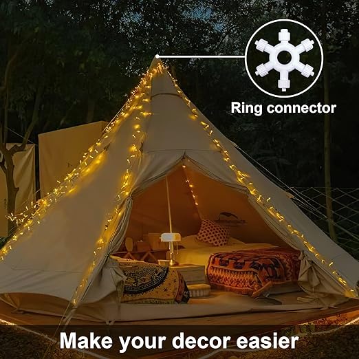 750-LED Christmas String Lights, Green Cord, Warm White, 8 Modes with Timer Remote, Indoor/Outdoor image 6
