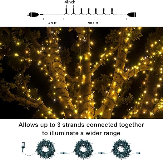 LED Christmas String Lights with Timer Remote & Modes