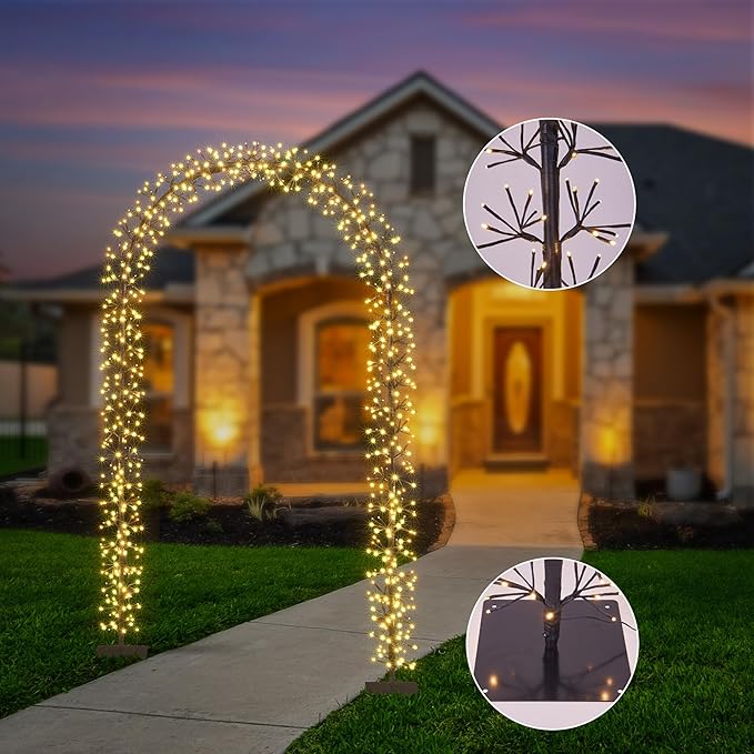 Lighted Garden Arbors Bridal Wedding Arch Backdrop Stand Outdoor Indoor Party Decoration image 2