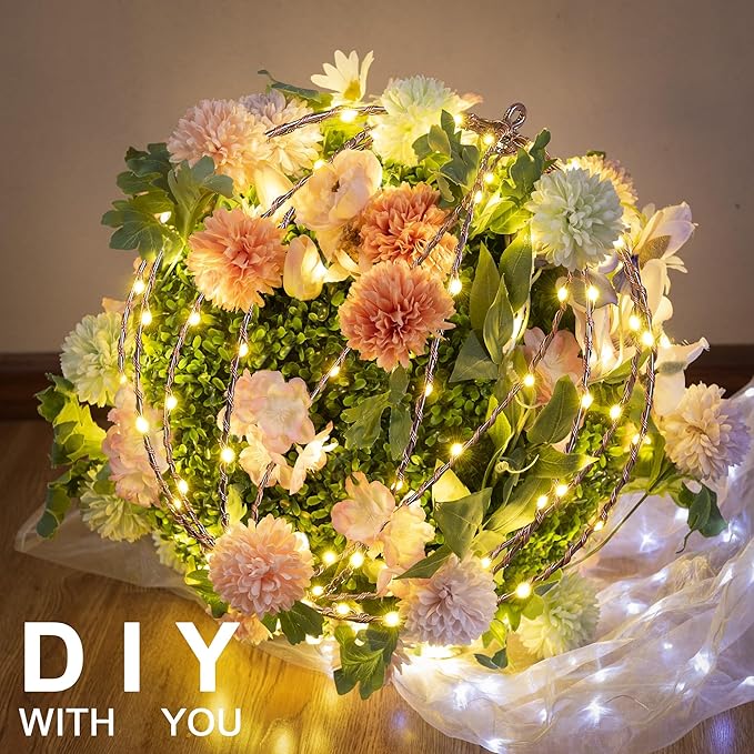 Light Ball Yard Decoration Pathway Lights Sphere Light, Pack of 3 (12'' 16'' 20''), Fold Flat Metal Frame Indoor Outdoor Waterproof Garden Lights, Plug in(Set of 3) image 4