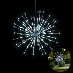 18IN Silver Frame Starburst Firework Light with 120 White LEDs, Indoor/Outdoor Decoration image 1