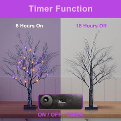 26IN Halloween Willow Bonsai 20LED Lights Artificial Spooky Tree for Home, Festival, Nativity, Party, and Christmas Decoration, Plug in or Battery image 5