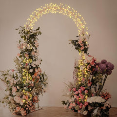 White Lighted Garden Arbor for Bridal Wedding Arch Backdrop image 5