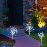 Starburst Light Lighted Ball LED Firework Lights White Twinkle Hanging Ball Dual-use for Patio Walkway Pathway Decoration Indoor/Outdoor