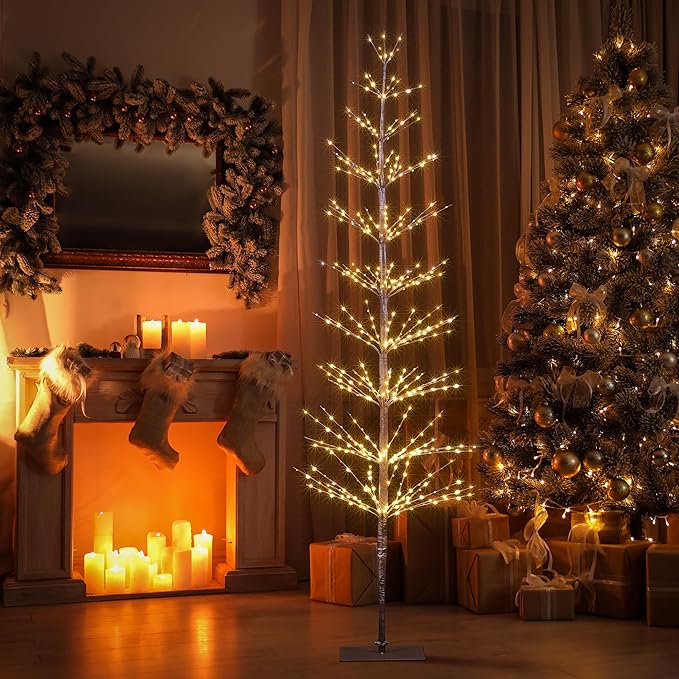 6FT 325L Lighted Starlit Tree, Warm White, for Home, Festival, Party, and Christmas Decoration, Indoor and Outdoor Use