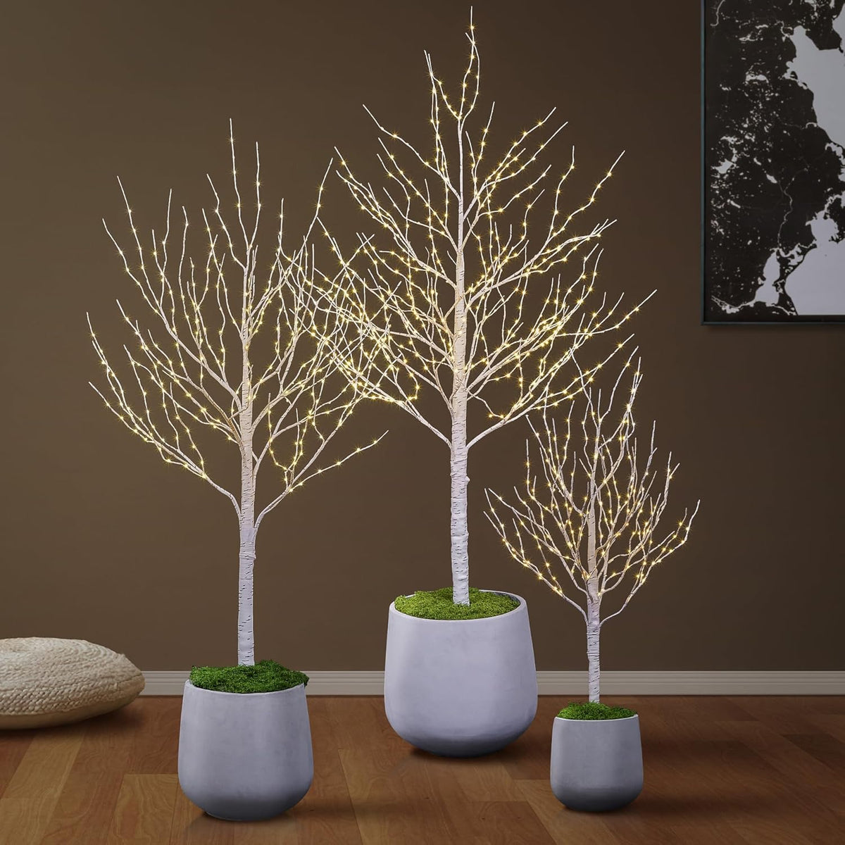 Lighted Birch Twig Tree with Fairy Lights